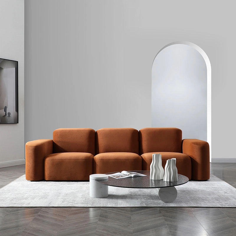 Sleek Orange Modular Sofa